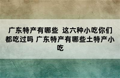 广东特产有哪些  这六种小吃你们都吃过吗 广东特产有哪些土特产小吃